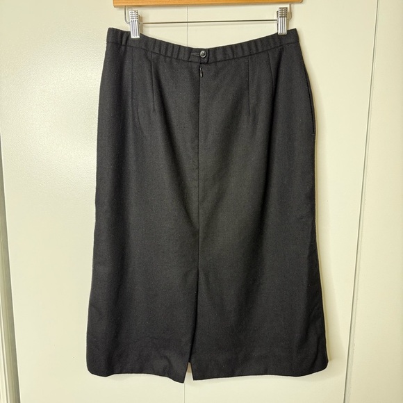 Pendelton - 100% Virgin Wool Midi Pencil Skirt Black - US 12 - Picture 4 of 11